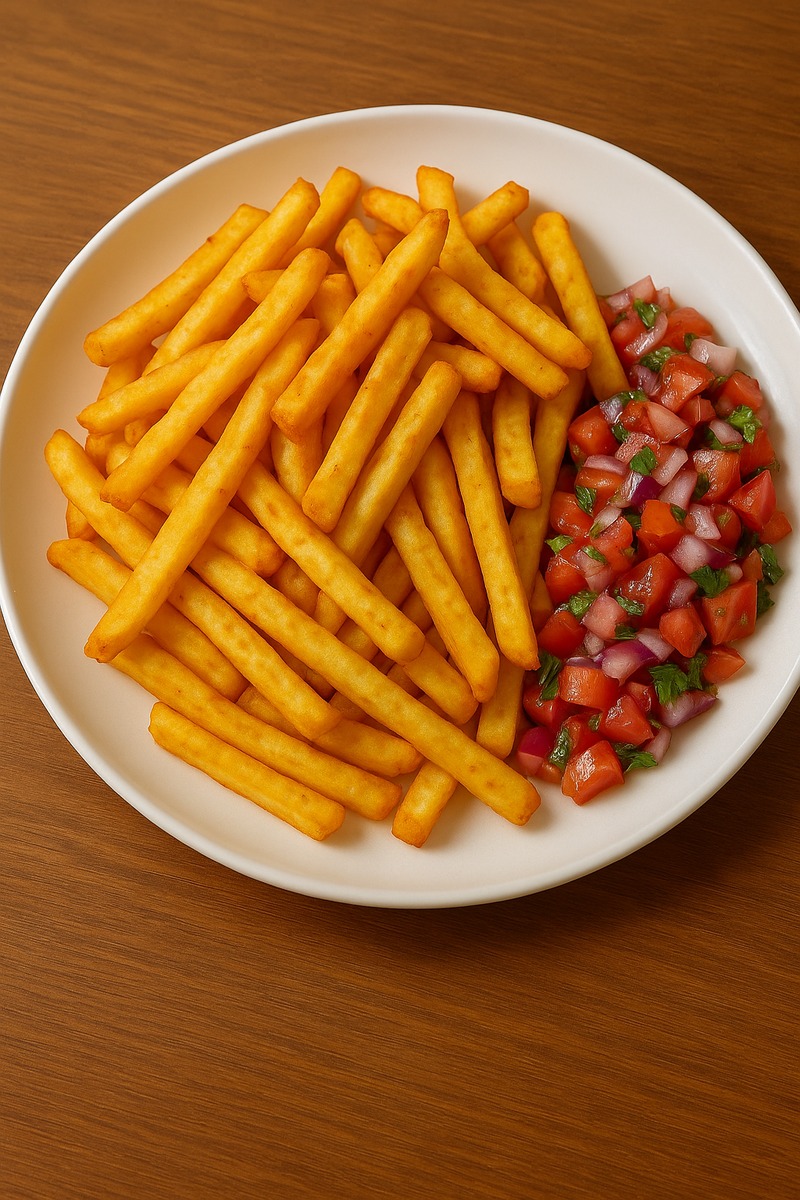Fries with kachumbari